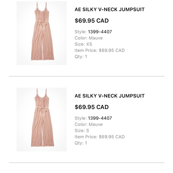 American Eagle Silky V-Neck Jumpsuit - Picture 5 of 5